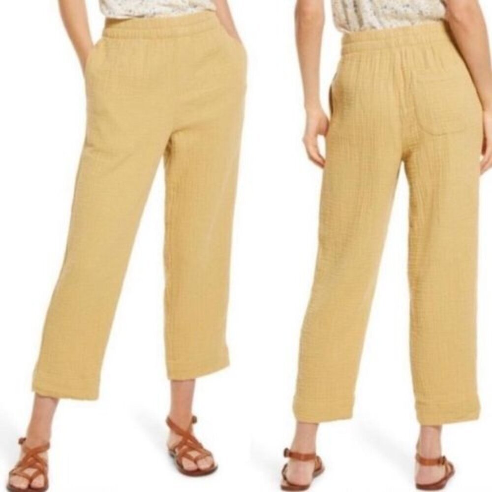 Madewell Huston Lightspun Pull-On Tapered Cotton Crop Pants Small 54300